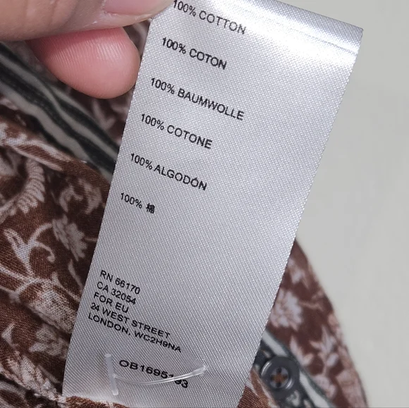 We The Free Border Batik Buttondown Top, Size XS, Brown, GUC - Picture 8 of 9